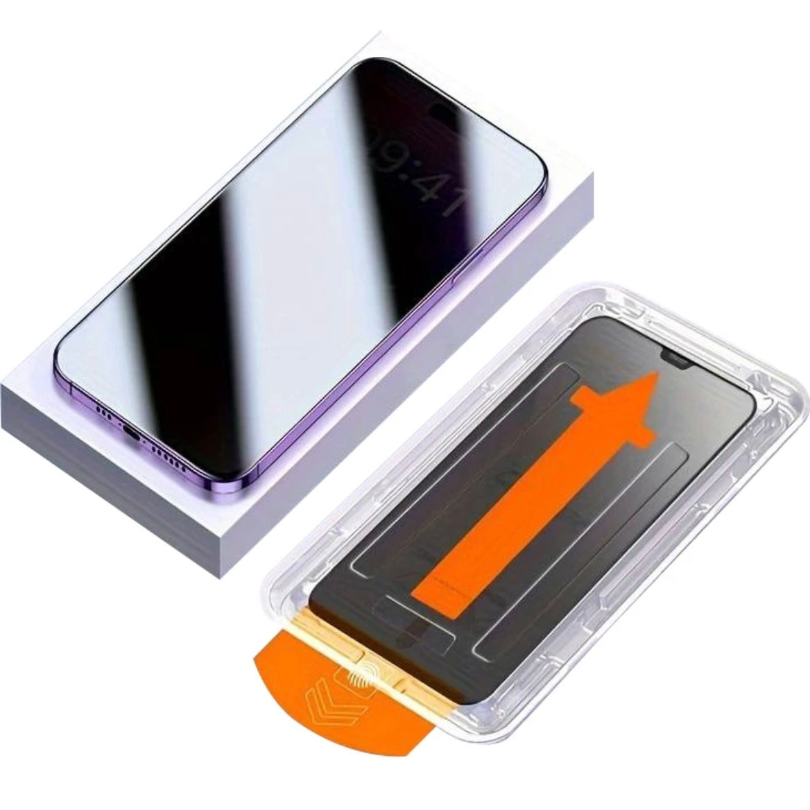 Pack de 2 vitres de protection anti-espion avec kit d'installation automatique rapide et anti-poussière